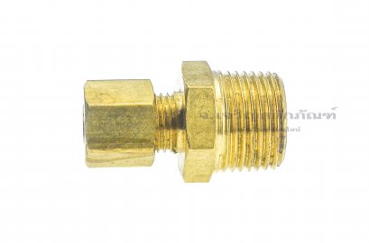 ข้อต่อตาไก่ทองเหลือง (เกลียวนอก x เสียบสาย) 3/8&quot;x6 mm