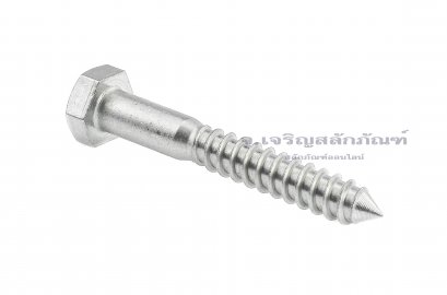 สกรูเกลียวปล่อยหัวเหลี่ยมสแตนเลส 1/2&quot;x3.1/2&quot; (12.7x88.9 mm)