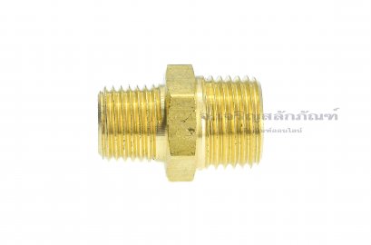ข้อต่อตรงทองเหลือง เกลียวมิล x เกลียวแป๊ป (เกลียวนอก x เกลียวนอก) ขนาด 1/4&quot; x M16x1.5