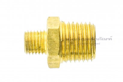 ข้อต่อตรงทองเหลือง เกลียวมิล x เกลียวแป๊ป (เกลียวนอก x เกลียวนอก) ขนาด 1/4&quot; x M8x1.0