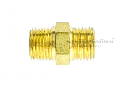ข้อต่อตรงทองเหลือง เกลียวมิล x เกลียวแป๊ป (เกลียวนอก x เกลียวนอก) ขนาด 1/8&quot; x M10x1.0