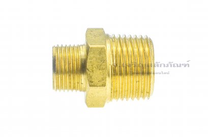 ข้อต่อตรงทองเหลือง เกลียวมิล x เกลียวแป๊ป (เกลียวนอก x เกลียวนอก) ขนาด 3/8&quot; x M12x1.0