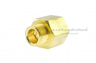 ข้อต่อตรงทองเหลือง เกลียวมิล x เกลียวแป๊ป (เกลียวนอก x เกลียวใน) M18x1.5 x 1/2&quot;