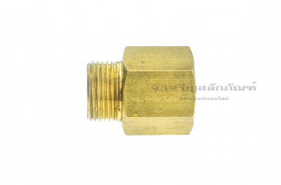 ข้อต่อตรงทองเหลือง เกลียวมิล x เกลียวแป๊ป (เกลียวนอก x เกลียวใน) M20x1.5 x 1/2&quot;