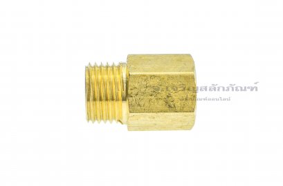 ข้อต่อตรงทองเหลือง เกลียวมิล x เกลียวแป๊ป (เกลียวนอก x เกลียวใน) M16x1.5 x 1/4&quot;
