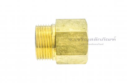 ข้อต่อตรงทองเหลือง เกลียวมิล x เกลียวแป๊ป (เกลียวนอก x เกลียวใน) M22x1.5 x 3/8&quot;