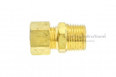 ข้อต่อตาไก่ทองเหลือง (เกลียวนอก x เสียบสาย) 1/2&quot;x12 mm