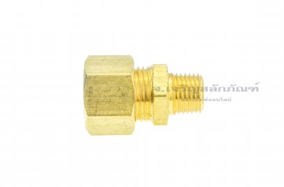 ข้อต่อตาไก่ทองเหลือง (เกลียวนอก x เสียบสาย) 1/4&quot;x12 mm