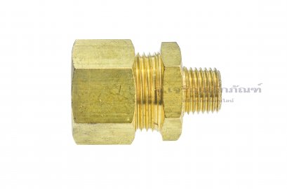 ข้อต่อตาไก่ทองเหลือง (เกลียวนอก x เสียบสาย) 1/4&quot;x16 mm