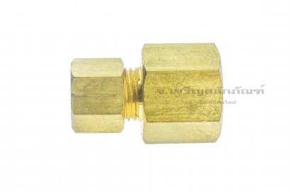ข้อต่อตาไก่ทองเหลือง (เกลียวใน x เสียบสาย) 1/2&quot;x10 mm