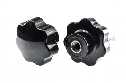 น็อตมือหมุนดอกไม้ (Star Grip Knob) เกลียวในขนาด M12 ความโตหัว 61 mm