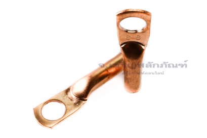 [E] หางปลาทองแดง DT-6 เกรดมาตรฐาน รูใส่สายไฟกว้าง 5 mm ยาว 23 mm รูยึด 8.4 mm