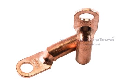 [E] หางปลาทองแดง DT-70 เกรดมาตรฐาน รูใส่สายไฟกว้าง 12 mm ยาว 36.4 mm รูยึด 12.6 mm