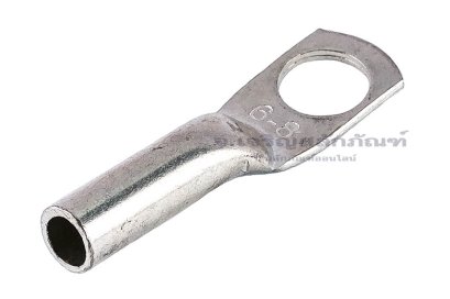 [E] หางปลาทองแดงชุบดีบุก DT-6 เกรดมาตรฐาน รูใส่สายไฟกว้าง 5 mm ยาว&nbsp;22 mm รูยึด 8.4 mm