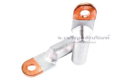 [E] หางปลาอลูมิเนียมหัวทองแดง DTL-400 เกรดหนาพิเศษ รูใส่สายไฟกว้าง 27 mm ยาว&nbsp;74.3 mm รูยึด 20.8 mm