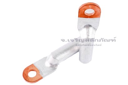 [E] หางปลาอลูมิเนียมหัวทองแดง DTL-50 เกรดหนาพิเศษ รูใส่สายไฟกว้าง 10 mm ยาว 42.7 mm รูยึด 10.4 mm