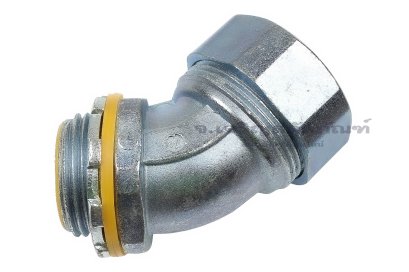 [E] คอนเนคเตอร์เฟล็กกันน้ำ ข้องอ 45&deg; ซิงค์อัลลอย DPJ-&phi;25-G1" (ขั้วต่อ 1 นิ้ว) รูล็อกสาย 24.7 mm