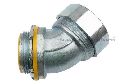 [E] คอนเนคเตอร์เฟล็กกันน้ำ ข้องอ 45&deg; ซิงค์อัลลอย DPJ-&phi;32-G1 1/4" (ขั้วต่อ 1.2 นิ้ว) รูล็อกสาย 32.7 mm