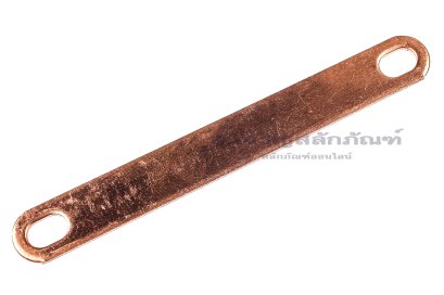 [E] บัสบาร์ ทองแดง 100x1.5x12 ขนาดรู 6x9 mm ระยะรู 85 mm