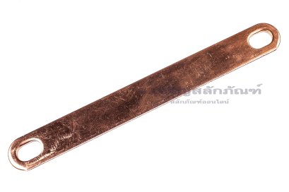 [E] บัสบาร์ ทองแดง 105x1.5x12 ขนาดรู 6x9 mm ระยะรู 90 mm