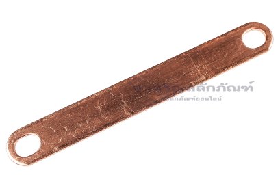 [E] บัสบาร์ ทองแดง 116x1.5x15 ขนาดรู 8x10 mm ระยะรู 100 mm