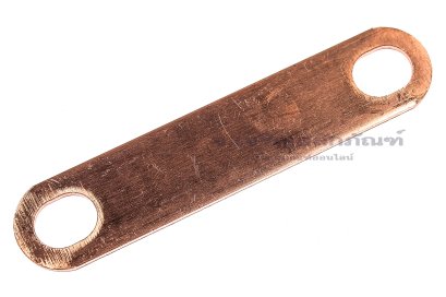 [E] บัสบาร์ ทองแดง 71x1.5x15 ขนาดรู 8x10 mm ระยะรู 55 mm