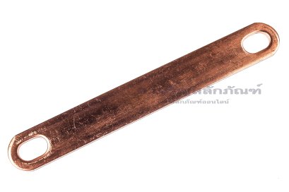 [E] บัสบาร์ ทองแดง 90x1.5x12 ขนาดรู 6x9 mm ระยะรู 75 mm