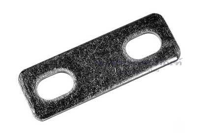 [E] บัสบาร์ ทองแดงชุบนิกเกิ้ล 43x1.5x15 ขนาดรู 6.5x10 mm ระยะรู 25 mm