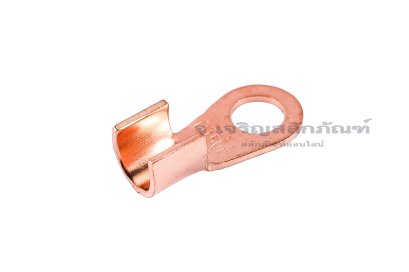 [E] หางปลาขั้วต่อแบต ทองแดง เกรดหนาพิเศษ OT-60A ความกว้างแกนล็อกสายไฟ 9.7 mm ยาว 9.7 mm รูยึด 8.4 mm