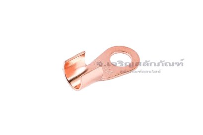 [E] หางปลาขั้วต่อแบต ทองแดง เกรดหนามาตรฐาน OT-10A ความกว้างแกนล็อกสายไฟ 6 mm ยาว 6.3 mm รูยึด 5.2 mm