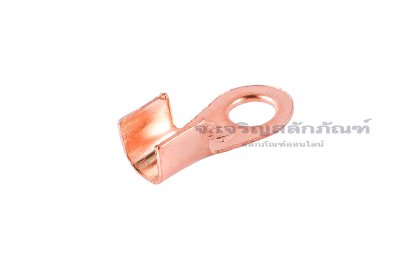 [E] หางปลาขั้วต่อแบต ทองแดง เกรดหนามาตรฐาน OT-30A ความกว้างแกนล็อกสายไฟ 7.5 mm ยาว 8.1 mm รูยึด 6.3 mm