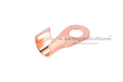 [E] หางปลาขั้วต่อแบต ทองแดง เกรดหนามาตรฐาน OT-40A ความกว้างแกนล็อกสายไฟ 8.3 mm ยาว 8.4 mm รูยึด 6.3 mm