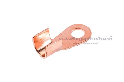 [E] หางปลาขั้วต่อแบต ทองแดง เกรดหนามาตรฐาน OT-50A ความกว้างแกนล็อกสายไฟ 9 mm ยาว 9 mm รูยึด 6.4 mm