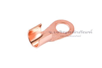 [E] หางปลาขั้วต่อแบต ทองแดง เกรดหนามาตรฐาน OT-60A ความกว้างแกนล็อกสายไฟ 9.4 mm ยาว 9.6 mm รูยึด 8.4 mm