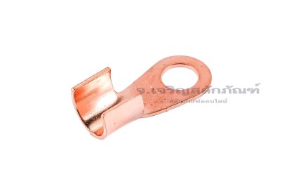 [E] หางปลาขั้วต่อแบต ทองแดง เกรดหนามาตรฐาน OT-80A ความกว้างแกนล็อกสายไฟ 10.1 mm ยาว 10.3 mm รูยึด 8.4 mm