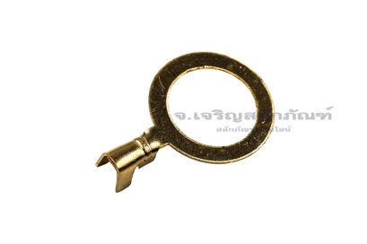 [E] หางปลาหัวกลม เปลือย ทองเหลือง M10 ความกว้างแกนล็อกสายไฟ 2.6 mm ยาว 5.5 mm รูยึด 10.2 mm