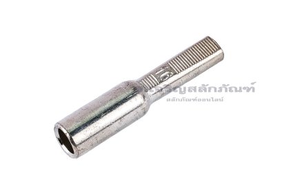 [E] หางปลาเสียบเบรกเกอร์ รุ่นแกนเสียบยาว ทองแดงชุบดีบุก DTA-16 รูใส่สายไฟกว้าง 6 mm ยาว&nbsp;16 mm แกนเสียบยาว 19 mm