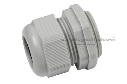 [E] เคเบิ้ลแกลนด์ Cable Gland พลาสติกไนล่อนกันน้ำ สีเทาขาว PG29 รูล็อกสายไฟ 27.6 mm