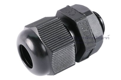[E] เคเบิ้ลแกลนด์ Cable Gland พลาสติกไนล่อนกันน้ำ สีดำ M12x1.50 รูล็อกสายไฟ 9.5 mm