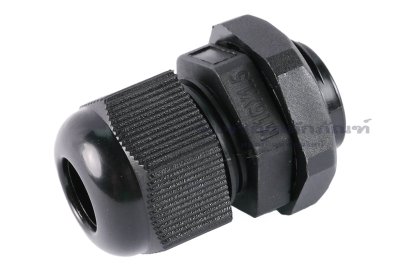 [E] เคเบิ้ลแกลนด์ Cable Gland พลาสติกไนล่อนกันน้ำ สีดำ M16x1.50 รูล็อกสายไฟ 9.5 mm
