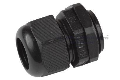 [E] เคเบิ้ลแกลนด์ Cable Gland พลาสติกไนล่อนกันน้ำ สีดำ M24x1.50 รูล็อกสายไฟ 15.9 mm
