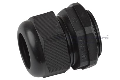 [E] เคเบิ้ลแกลนด์ Cable Gland พลาสติกไนล่อนกันน้ำ สีดำ M36x1.50 รูล็อกสายไฟ 27.3 mm