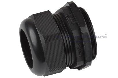 [E] เคเบิ้ลแกลนด์ Cable Gland พลาสติกไนล่อนกันน้ำ สีดำ M63x1.50 รูล็อกสายไฟ 48.2 mm