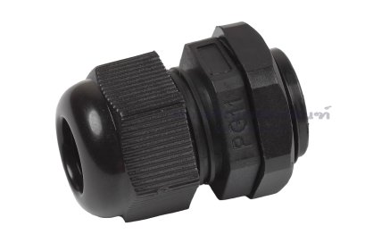 [E] เคเบิ้ลแกลนด์ Cable Gland พลาสติกไนล่อนกันน้ำ สีดำ PG11 รูล็อกสายไฟ 11.1 mm