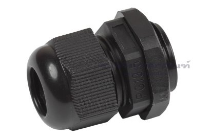 [E] เคเบิ้ลแกลนด์ Cable Gland พลาสติกไนล่อนกันน้ำ สีดำ PG13.5 รูล็อกสายไฟ 13 mm