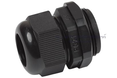 [E] เคเบิ้ลแกลนด์ Cable Gland พลาสติกไนล่อนกันน้ำ สีดำ PG21 รูล็อกสายไฟ 19.3 mm