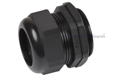 [E] เคเบิ้ลแกลนด์ Cable Gland พลาสติกไนล่อนกันน้ำ สีดำ PG48 รูล็อกสายไฟ 47.4 mm