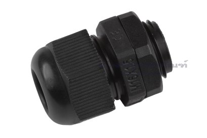 [E] เคเบิ้ลแกลนด์ Cable Gland พลาสติกไนล่อนกันน้ำ หัวใหญ่ สีดำ M16x1.50 รูล็อกสายไฟ 11 mm