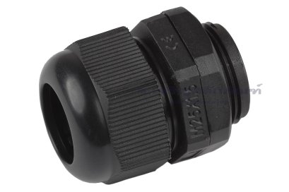 [E] เคเบิ้ลแกลนด์ Cable Gland พลาสติกไนล่อนกันน้ำ หัวใหญ่ สีดำ M25x1.50 รูล็อกสายไฟ 20 mm