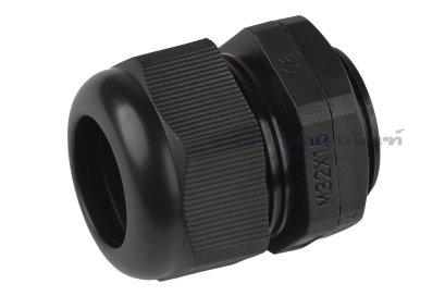 [E] เคเบิ้ลแกลนด์ Cable Gland พลาสติกไนล่อนกันน้ำ หัวใหญ่ สีดำ M32x1.50 รูล็อกสายไฟ 25.6 mm